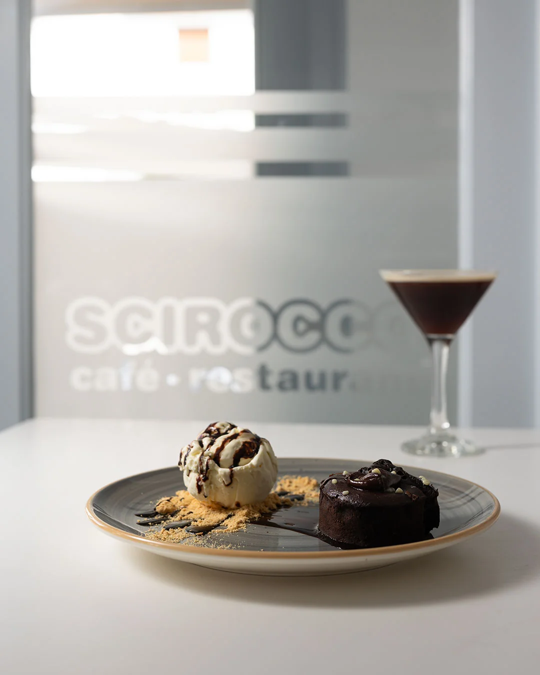 Dessert and espresso at Scirocco