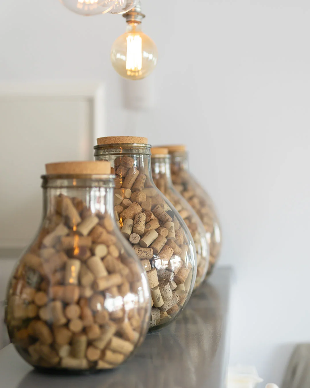 Restaurant detail with wine corks